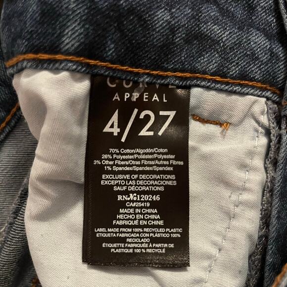 Curve Appeal Womens Size 4 Leopard Denim High Rise Wide Leg Jeans NWT - Picture 6 of 10